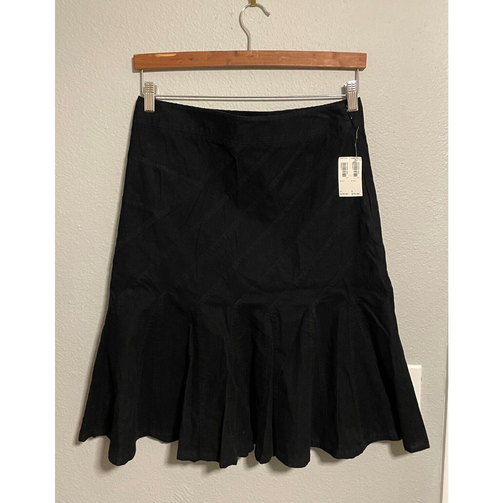 Vintage Harolds Womens Trumpet Midi Skirt Size 8 Black Corduroy Deadstock Y2K